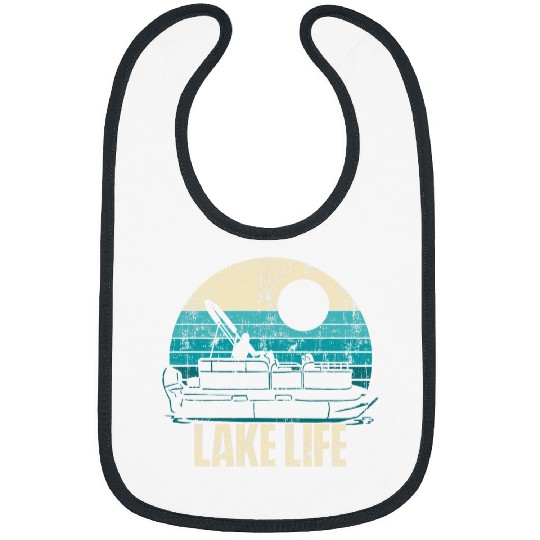 Funny Pontoon Boat Lake Life Boating Pontoon Bibs