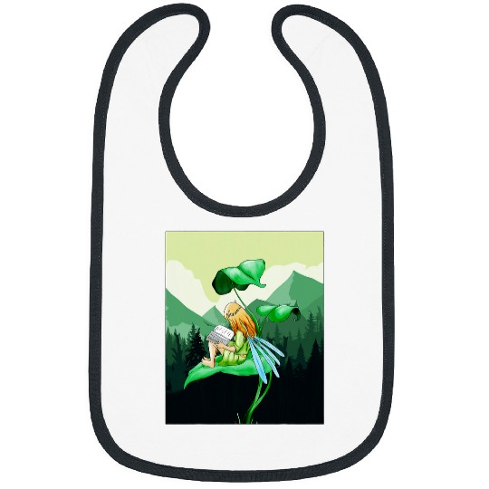 Fairycore Aesthetic Fairy Reading Book Lover Cottagecore 3 Bibs