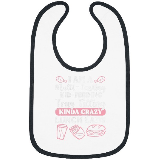 Womens Lunch Lady MultiTasking KidFeeding Cafeteria Worker Grunge Bibs