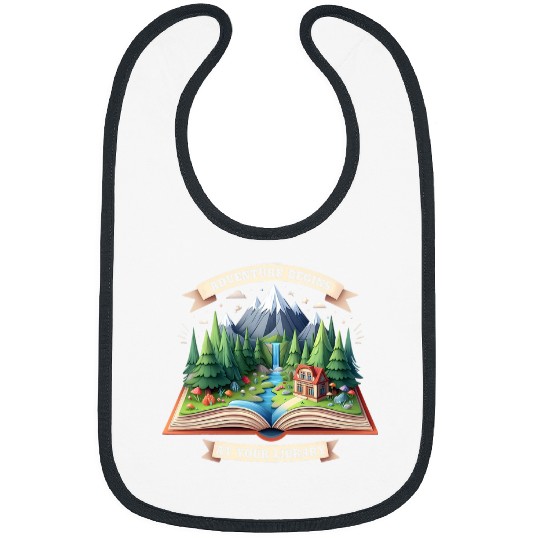 Adventure Begins At Your Library Book Lover Camping Lovers Bibs
