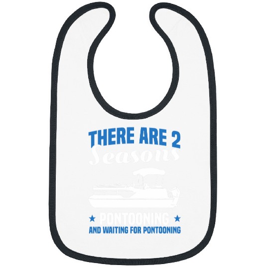 2 Seasons Pontoon Boat Captain Funny Lake Bibs
