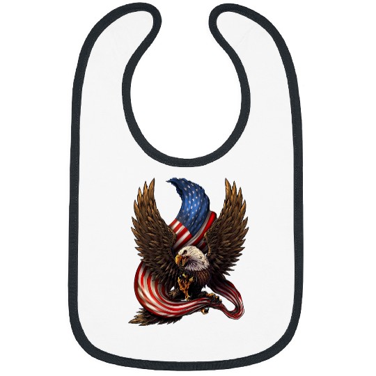 American Bald Eagle American Flag Bibs