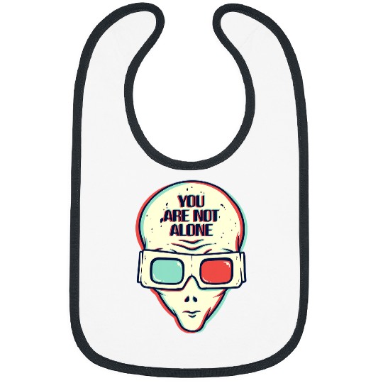 Aliens You Are Not Alone Glitchcore UFO Alien Face with Sunglasses50 Bibs