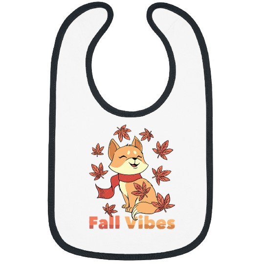 Fox Lover Fall Vibes Wildlife Fox Autumn Season Maple Leaves Bibs