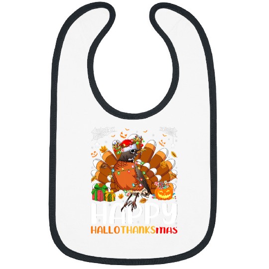 American Robin Bird Halloween Christmas Happy Hallothanksmas Bibs