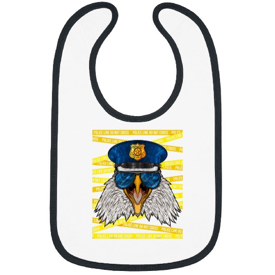 Bald Eagle Police Officer Policeman Funny Police Animal Bibs