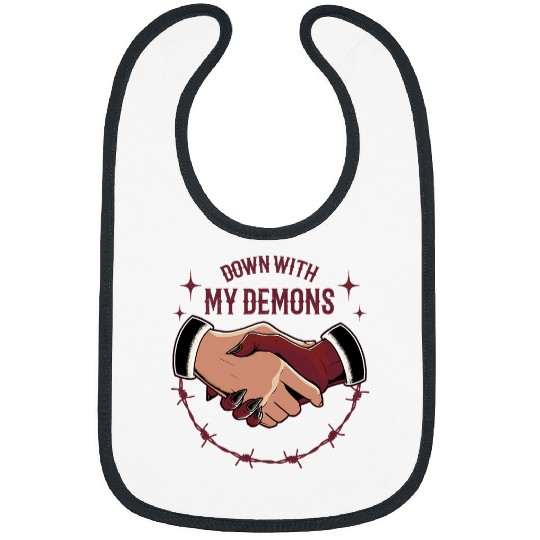 Down with My Demons Devil Satan Occult Satanic Pagan Goth Bibs