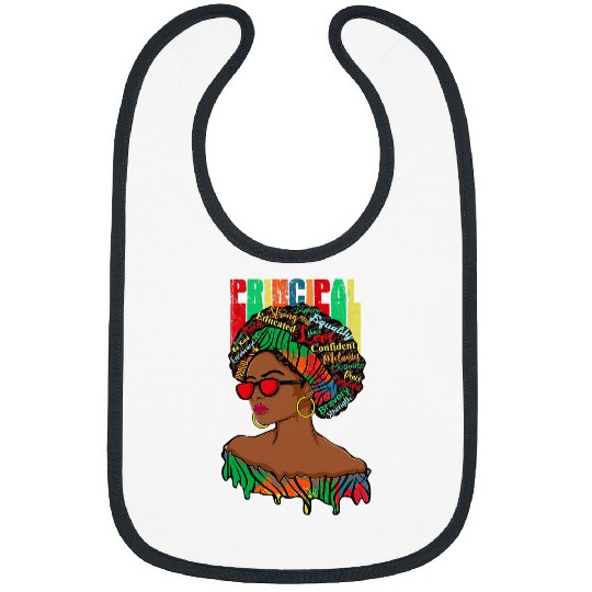 Afro African Principal Black History Month Bibs