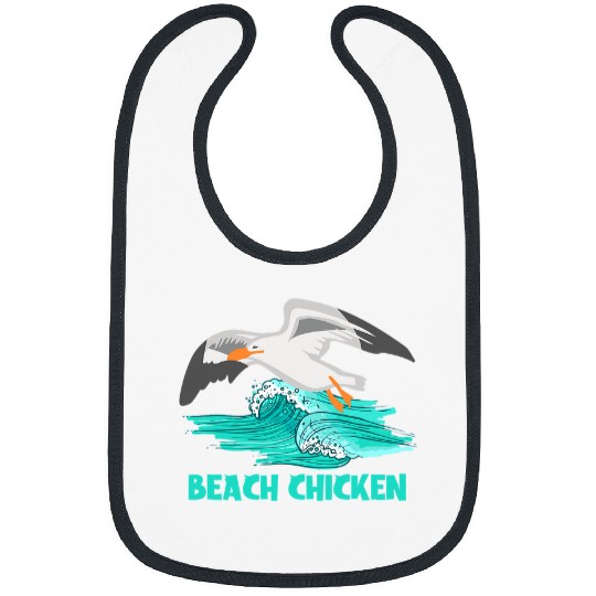 Beach Chicken Novelty Garment With Cute Seagull Illustration Bibs