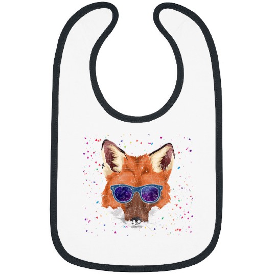 Fox Lover Cool Party Animal Sunglasses Funny Forest Animal Fox Bibs