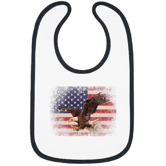 Bald Eagle 4th of July Christmas Gift American Flag Country Bibs