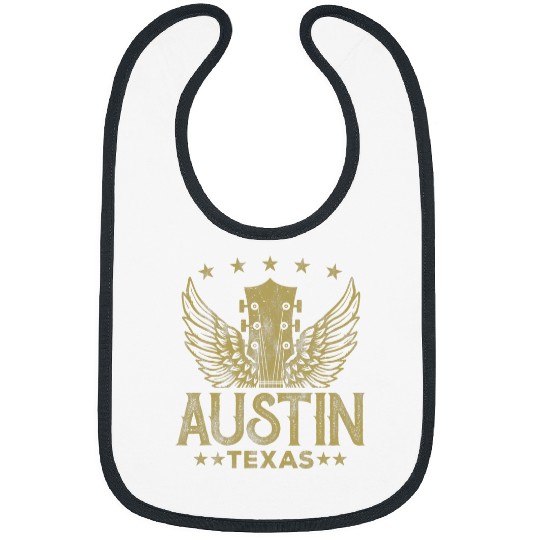 Guitarist Retro Austin Texas Guitar vintages Country Music Concert 1 Guitar Bibs