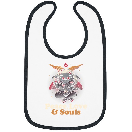 Funny Goats Peace Love Souls Demon Goats Pentagram Satanic Cute Baphomet 327 Bibs