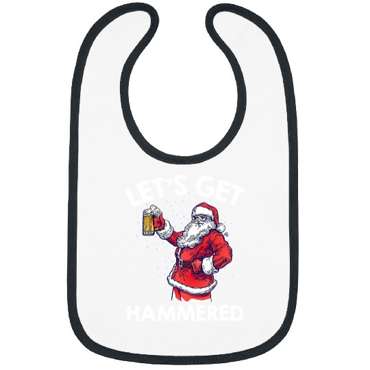 Beer Lets Get Drunk Beer Drinking Santa Claus Funny Christmas23 Bibs