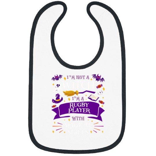 Aint a Witch Rugby Player With Magical Skills Halloween Bibs