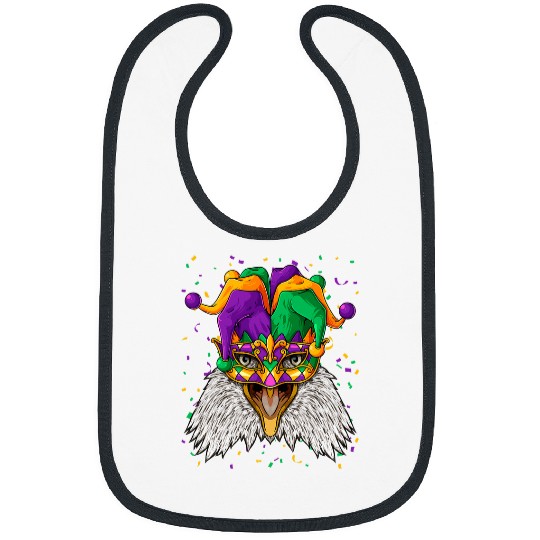 Bald Eagle Mardi Gras Animal Face carnivals Jester Festival Bibs