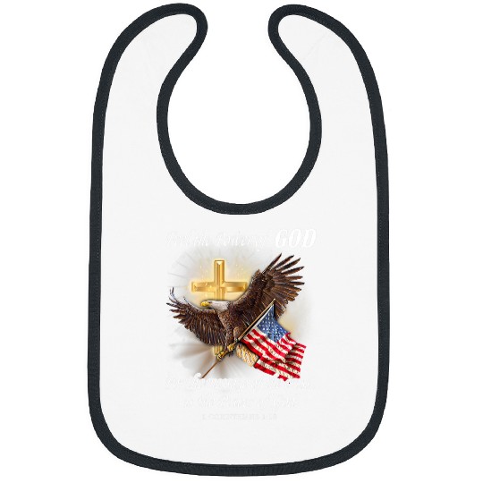 Christian Eagle Flag USA Christian Patriot One Nation Under God Christ Bibs