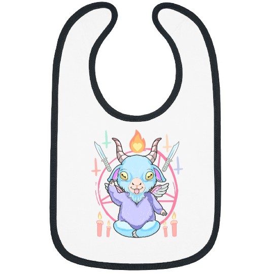 Baby Baphomet Kawaii Pastel Goth Emo Nu Goth Satanic Gothic Bibs