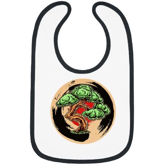 Bonsai Tree Zen Buddhist Enso Circle Japanese Bibs
