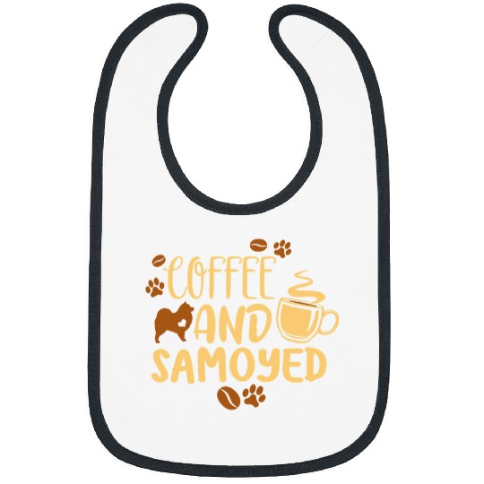 Dog Samoyed Coffee and Samoyed Dog Owner Gifts Coffee Lovers Christmas Bibs