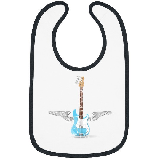 Guitarist Bass guitar Angel Wings Rock Band Distressed Guitar Bibs