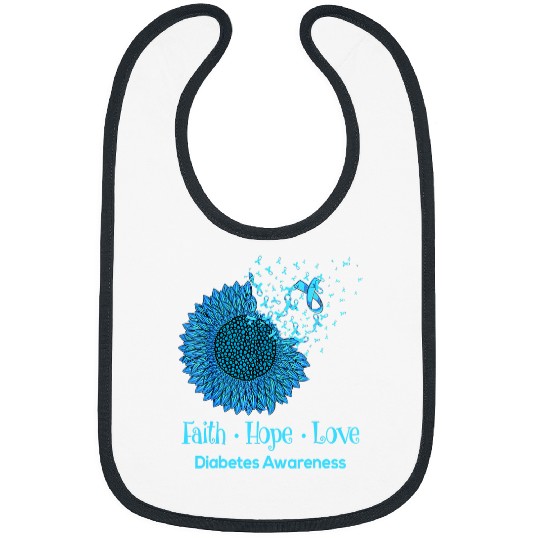 Diabetic Disease Sunflower Faith Hope Love Diabetic 7 Bibs
