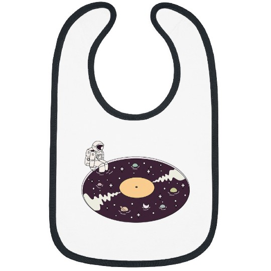 Astronauts Planet Vinyl Record Space Astronaut Spacecraft Spaceman Bibs