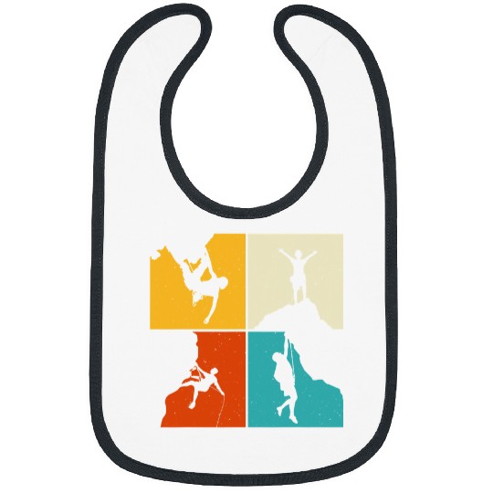 Climbing Climber Awesome Rock Climbing Retro Mountain Climber Hiker Alpinism 3 Climb Bibs