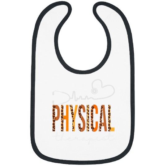 Physical Therapist Leopard Heartbeat Appreciation Fall Bibs