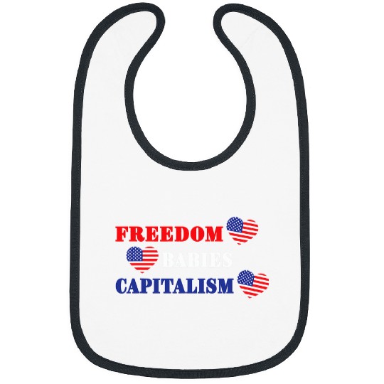 Freedom Babies Capitalism American Flag Hearts Bibs