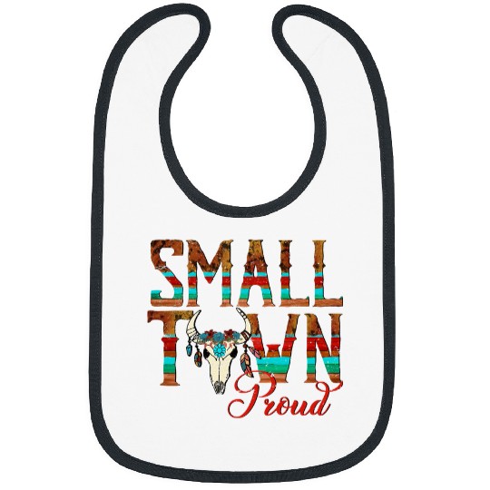Boho Bull Skull Small Town Proud Western Country Cowgirl Bibs