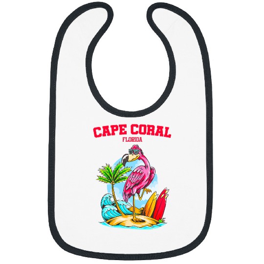 Surf Life Cape Coral Flamingo Ocean Wave Surfboard Bibs