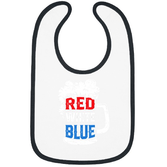 Beer Red White Blue Beer 4th Of July American Flag Men Drinking Bibs