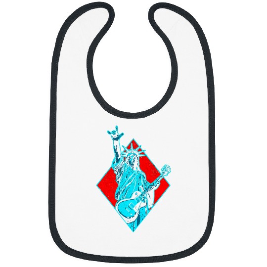 Guitarist Statue of Liberty Playing Electric Guitar Bass Rock Music 5 Guitar Bibs