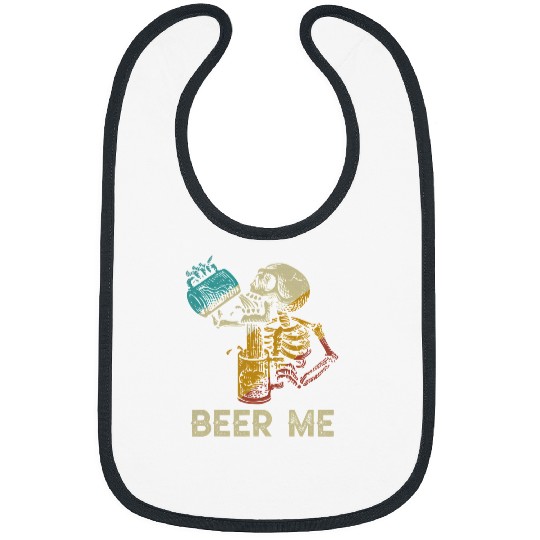 Beer Skeletons Scary Spooky Drinking Beer Funny Halloween Party114 Bibs