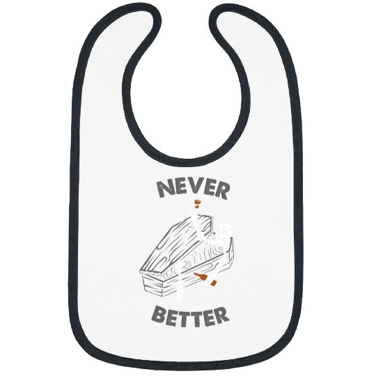 Beer Never Better Goth Coffin Pastel Casket Beer Skeletons Lover 637 Bibs