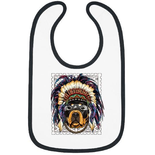 Dog Rottweiler Native Indian Rottweiler Native American Indian Dog Lovers 433 Bibs