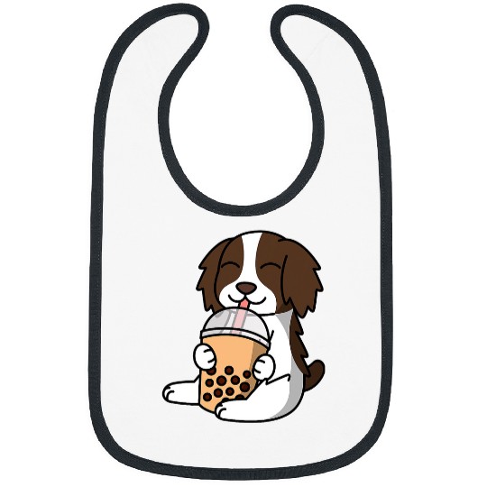 Boba Bubble Milk Tea English Springer Spaniel Dog Bibs
