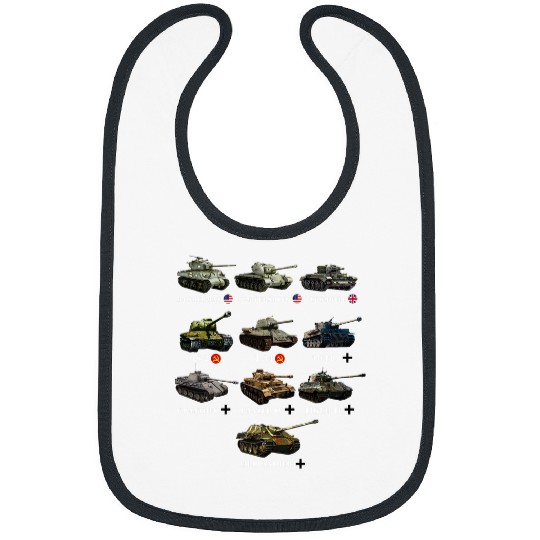 WW2 Tanks M4 Sherman Panzer IV Tiger II T 34 History Buff Bibs
