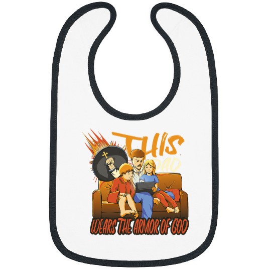 Christian Mens This Dad Wears The Armor of God Christian Father Faith Christ Bibs