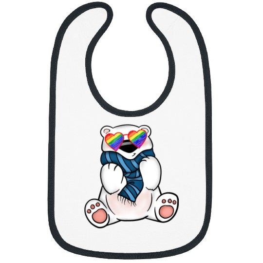 LGBT Pride Gay Polar Bear Scarf LGBTQ Stuff Teens Rainbow Sunglasses Bibs