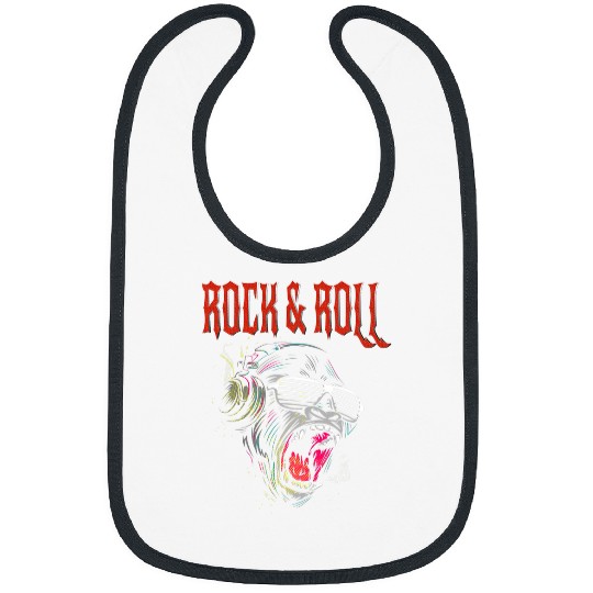 Gorilla with sunglasses Rock Roll Bibs