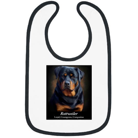 Dog Rottweiler Beautiful Rottweiler Trusted Loyal Courageous Companion Bibs
