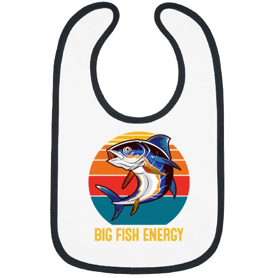 Fishing Big Fish Energy vintages Funny Unisex Fisher Bibs