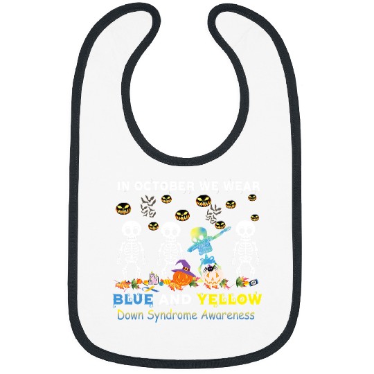 Down Syndromes In October We Wear Blue And Yellow Down Syndromes Halloween 2 Bibs
