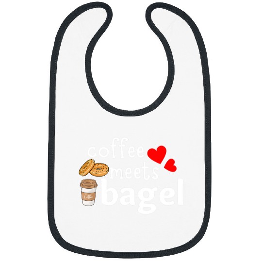 CF Coffee Mens Funny coffee meets bagel morning bagel Design Bibs