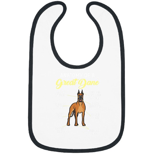 Dog Great Dane Anatomy Of A Great Dane Funny Dog Lover 391 Bibs