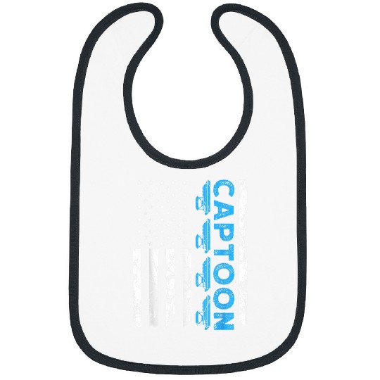 Captoon American Flag Patriotic Pontoon Boat Captain Bibs