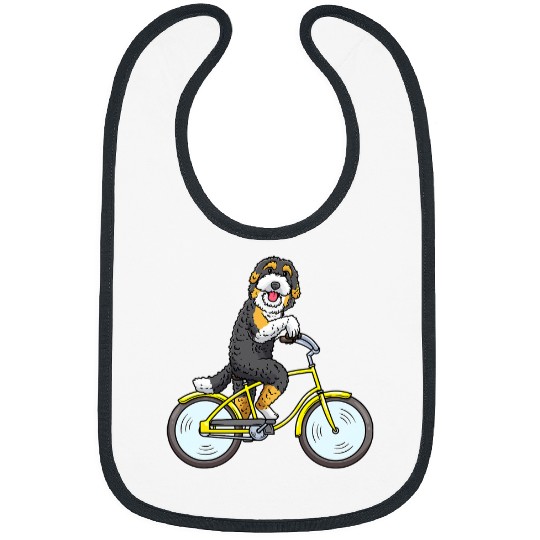 Bernedoodle Dog Riding Bicycle Bike Biking Cycling Biker Bibs