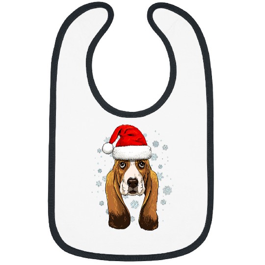 Dog Basset Hound Christmas Santa Clause Navidad xmass Pet359 Bibs